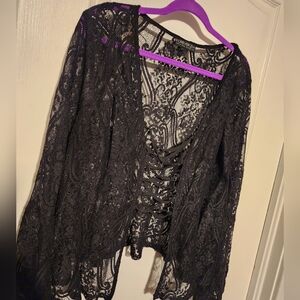 Forever 21 Plus Size Lace Top With Bell Sleeves Size 3x